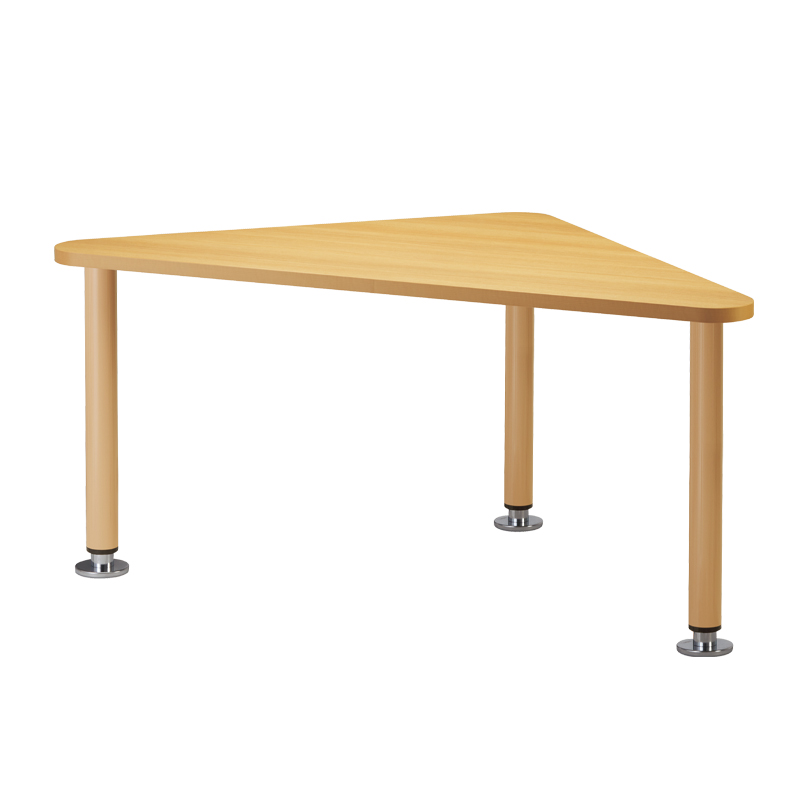 オーダーテーブル 樹脂ｴｯｼﾞ 三角形ﾃｰﾌﾞﾙW1500 D830 ｽﾁｰﾙ製昇降 