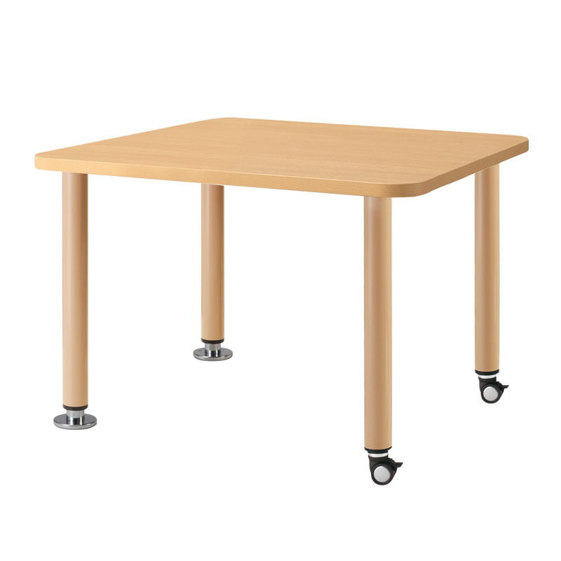 オーダーテーブル 木縁 W1800 D900 ｽﾁｰﾙ製昇降脚 ｷｬｽﾀｰ付き