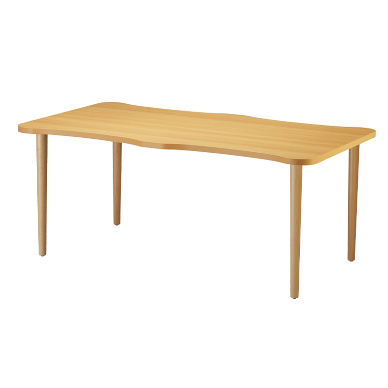オーダーテーブル 樹脂ｴｯｼﾞ Rﾃｰﾌﾞﾙ W1600 D900 木製丸ﾃｰﾊﾟｰ脚 