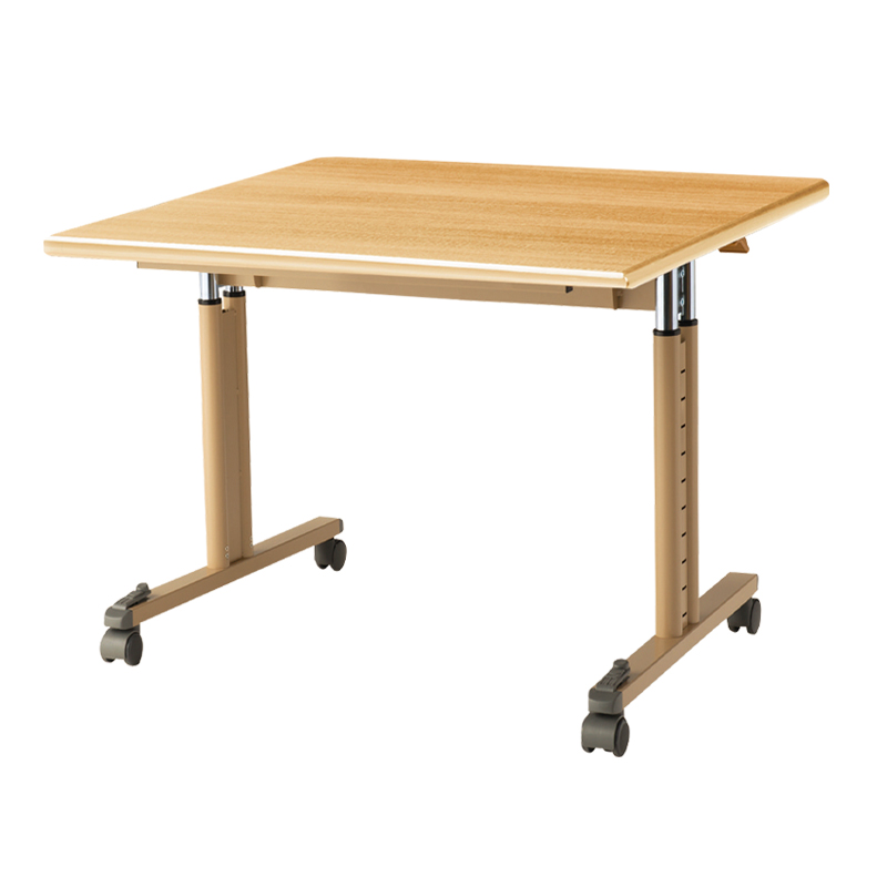 オーダーテーブル 樹脂ｴｯｼﾞ W900 D900 ｽﾁｰﾙ製昇降ﾌﾗｯﾌﾟ脚 | 製品情報
